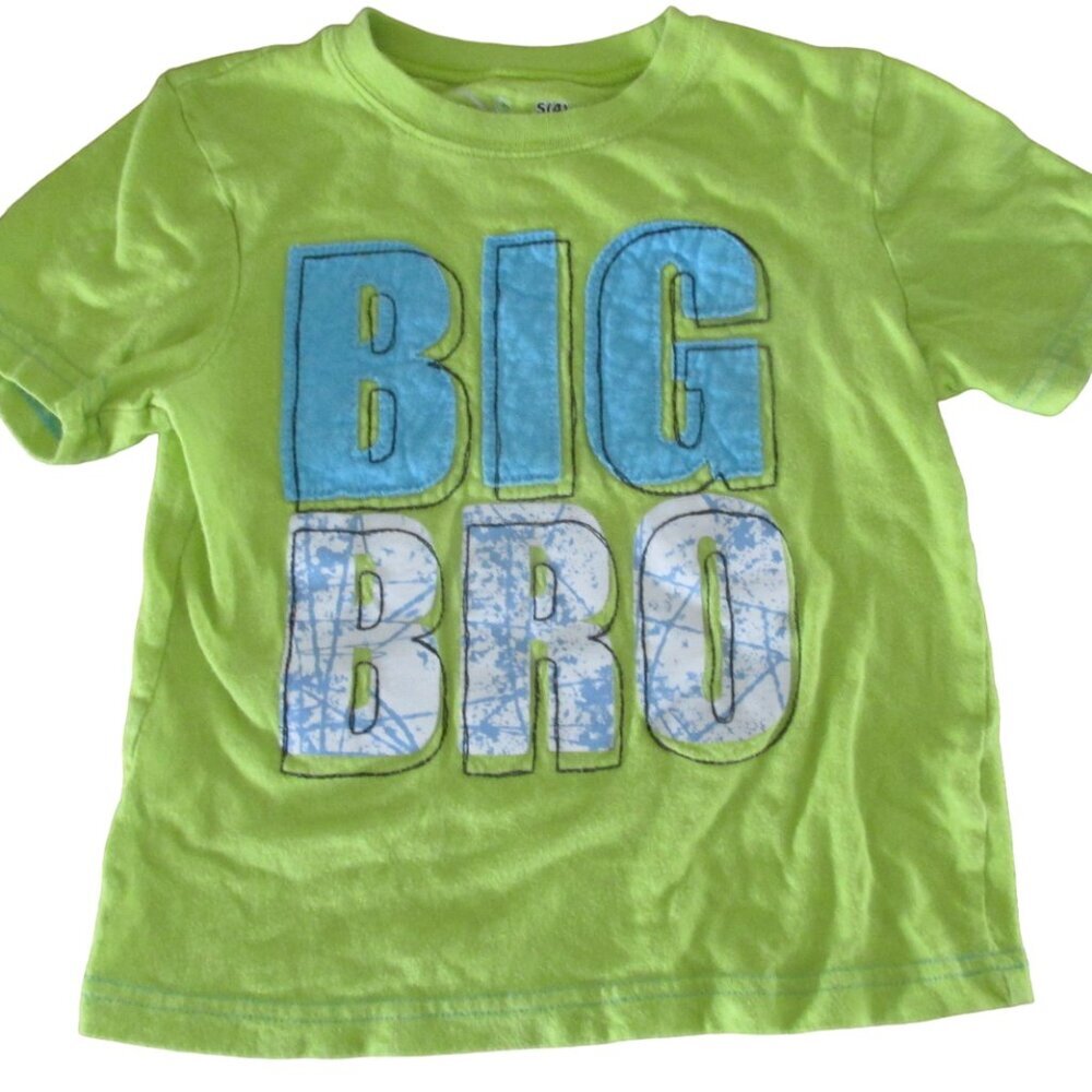 Jumping Beans Big Bro‎ Pullover T Shirt Toddler Boys Size 4T Green Short Sleeve